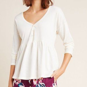 Anthropologie montana cream baby doll top NWT L